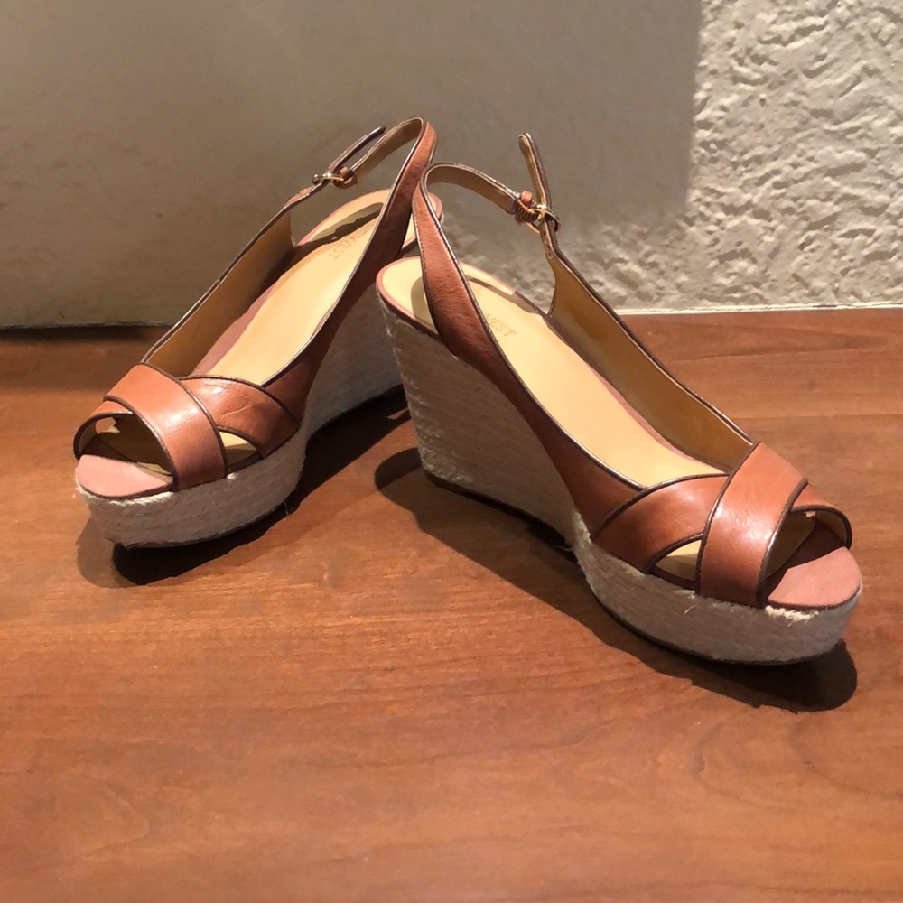 Cute brown summer wedge sandal
